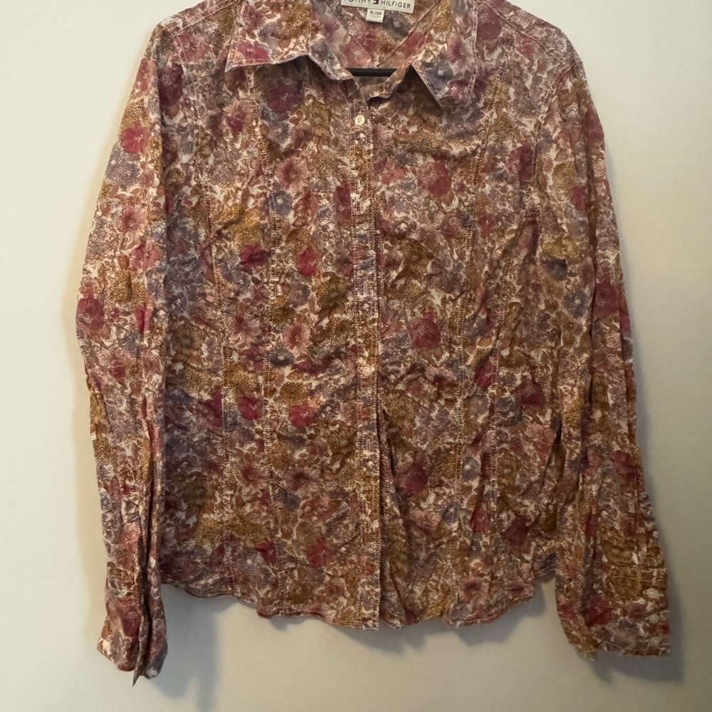 Tommy Hilfiger floral western style Casual Button Down Shirt